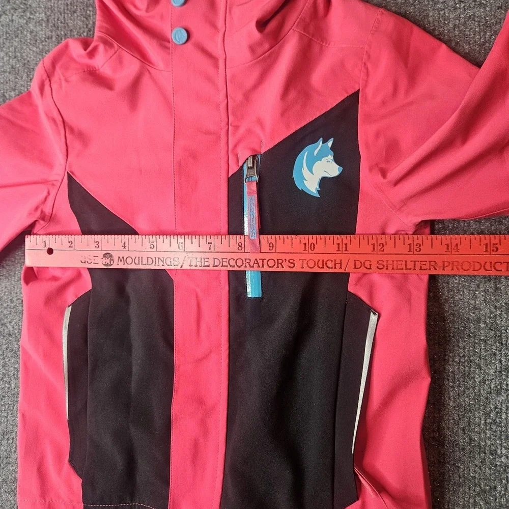 Shred Dog Kids Hard Shell Ski Jacket Size 4 Pink Waterproof‎ Adjustable